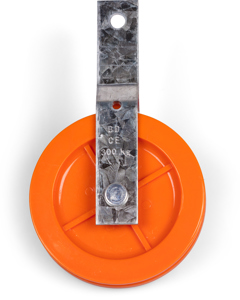 Pulley 4 1/8" 105mm plastic with suspension